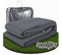 Tapis d'auvent 100 % polyéthylène haute densité respirant pour caravane,camping-car,terrasse,avec sac de transport à œillets,piquets