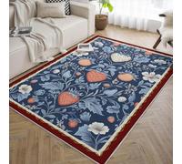 Tapis de 140x200 Grande Surface pour Salon carpette Neutres Fraise Fleurie Sol Moderne antidérapant Moquette intérieur Marine Accent botanique Chambre Salle Manger Jeux nurserie décoration Maison