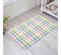 Tapis De 40X60Cm, Pâques Vert Roses Carreaux Buffalo Printemps Tapi Salle De Bain Durable Tapis De Porte pour Intérieur Entrée Chambre