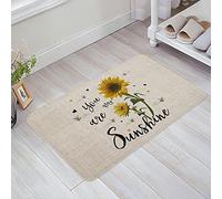 Tapis De 40X60Cm, Toi Mon Rayon De Soleil Fond Rétro en Toile De Jute Marron Tournesol Tapi Entrée Anti-Saleté Tapis Entree pour Entrée Cuisine Déco