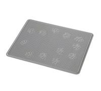 Tapis de bac à litière pour chat en caoutchouc Ebi Gris 32,5x32,5x5 cm