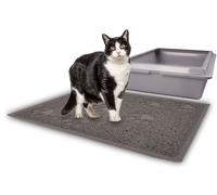FLAMINGO Tapis pour bac à litière Tumbi Matti Gris - 40x60cm - Fond Anti-dérapant - Résistant aux éclaboussures - Facile à Nettoyer