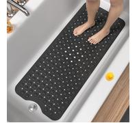 Tapis de Baignoire Antidérapant, 101 x 40cm Très Long Tapis de Douche Antiderapant, Résistant aux Moisissures, Noir