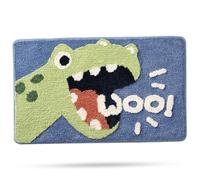 Tapis de Bain, 14x24 Pouces coloré de Dessins animés Baignoire Dinosaure Rugissant avec Tapis Salle Bain Moelleux et Absorbant à Toit Rapide.