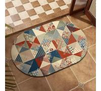 Tapis de Bain 160x230cm Triangle Tapis Salle de Bain Absorbant en Diatomite, Antidérapant et Séchage Rapide, Fin Rug Microfibre Lavable pour Douche, Baignoire, Sol, Cuisines, Eviers, WC Deco5-346