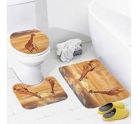 Tapis De Bain 3 Pièces Giraffes Wild Nature of Africa Paillasson Doux Paillasson D'Entrée Lavable Tapis De Toilette pour Chambre Salon Douche