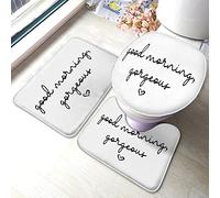 Tapis De Bain 3 Pièces Wordart Good Morning Gorgeous Romantic Words Nice Tapis De Toilette Absorbant Paillasson D'Entrée Doux Paillasson pour Chambre Salon Douche