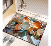 Tapis De Bain 40X60Cm Blanc Gris Tapis Salle De Bain en Diatomite Fort Pouvoir Absorbant Et Antidérapant, Lavable, À Séchage Rapide,pour Portes, Salon,Toilettes