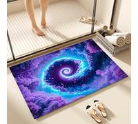 Tapis De Bain 40X60Cm Bleu Violet Tapis Salle De Bain en Diatomite Fort Pouvoir Absorbant Et Antidérapant, Lavable, À Séchage Rapide,pour Portes, Salon,Toilettes
