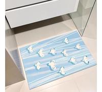 Tapis De Bain 40X60Cm Oiseau Blanc Tapis Salle De Bain en Diatomite Fort Pouvoir Absorbant Et Antidérapant, Lavable, À Séchage Rapide,pour Portes, Salon,Toilettes
