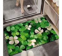Tapis De Bain 40X60Cm Plantes Blanches Tapis Salle De Bain en Diatomite Fort Pouvoir Absorbant Et Antidérapant, Lavable, À Séchage Rapide,pour Portes, Salon,Toilettes