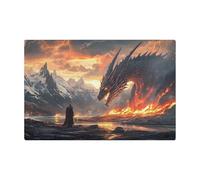 Tapis De Bain 40X60Cm, Rivière De Feu du Dragon Tapi Salle De Bain Anti-Poussière Paillasson pour Intérieur Chambre Porte D'Entrée