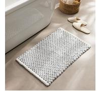 Tapis de bain 50 x 80 cm - Coton / polyester fils chenille - Doux et absorbant - Rafael - naturel