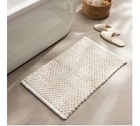 Tapis de bain 50 x 80 cm - Coton / polyester fils chenille - Doux et absorbant - Rafael - Sable