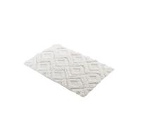 Douceur d'Intérieur – Tapis de bain Ikatis – Coton jacquard tufté 50 x 80 cm Blanc