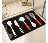 Tapis de Bain 60x90cm Knife Tapis Salle de Bain Absorbant Vaisselle Antidérapant et Séchage Rapide, Ultra Mince, Diatomite, Lavable Rug Décorer pour Douche, Baignoire, D'Entrée, Cuisine, Chambre 7-773