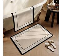 Tapis de Bain 90x150cm Clean Tapis Salle de Bain Absorbant en Diatomite, Antidérapant et Séchage Rapide, Fin Rug Microfibre Lavable pour Douche, Baignoire, Sol, Cuisines, Eviers, WC Deco5-1294