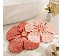 Tapis de bain à fleurs absorbant 28x18 pouces, non glissant, sec rapide - Décoration salle de bain