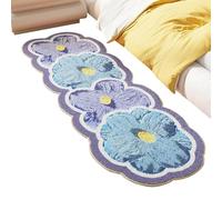 Tapis de bain à fleurs - Tapis de bain antidérapant et absorbant - 120 x 50 cm | Tapis de sol lavable à séchage rapide en peluche douce pour intérieur, chambre, sel