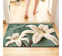 Tapis De Bain À Fleurs, Tapis De Sol pour Salle De Bain, Antidérapant, Lavable, Doux Et Moelleux pour La Douche, L'entrée, Tapis pour Animaux Domestiques(Pattern C,50x80cm)