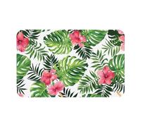 Tapis de bain à motif feuilles tropicales de diatomées - Absorbant - Tapis de sol pour salle de bain - Tapis d'entrée - Tapis en caoutchouc pour chambre à coucher