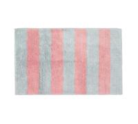 HOMESCAPES Tapis de Bain à Rayures Rose et Gris antidérapant 100% Coton, 50 x 80 cm