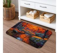 Tapis de bain à reflets de forêt d'automne - Tapis de douche décoratif confortable en mousse à mémoire de forme - Lavable - 40,6 x 61 cm