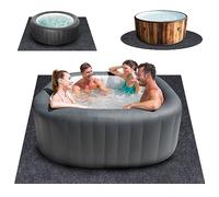 Tapis de bain à remous gonflable extra large de 203,2 x 203,2 cm, envers imperméable et antidérapant, absorbant pour spa et piscine, tapis de protection de sol (203 x 203,2 cm, carré)