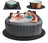 Tapis de bain à remous rond, extra large, gonflable, envers imperméable et antidérapant, pour spa et terrasse, 228,6 x 228,6 cm