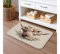 Tapis de bain à séchage rapide à séchage rapide, motif floral rustique vintage, absorbant, antidérapant, en flanelle de campagne lavable pour salle de bain et toilettes, 40,6 x 61 cm