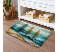 Tapis de bain à séchage rapide, absorbant, antidérapant, en flanelle pour salle de bain et toilettes, motif forêt de pin, 50,8 x 81,3 cm