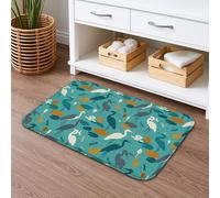 Tapis de bain à séchage rapide, absorbant et antidérapant, en flanelle, motif oiseau tropical, lavable pour salle de bains et toilettes, 50,8 x 81,3 cm