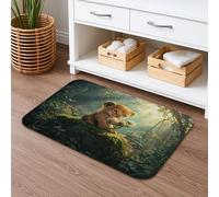 Tapis de bain à séchage rapide avec motif de créature de la forêt mignonne, absorbant et antidérapant, décoration printanière, flanelle lavable, pour salle de bain, toilettes, toilettes, 40,6 x 61 cm