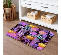 Tapis de bain à séchage rapide avec motif de croix - Absorbant, antidérapant et lavable en flanelle pour salle de bain, toilettes, toilettes, décoration 40,6 x 61 cm