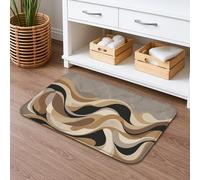 Tapis de bain à séchage rapide avec motif vagues abstraites, moderne, antidérapant, absorbant, antidérapant, lavable en toutes saisons pour salle de bain, toilettes, toilettes, décoration 50,8 x 81,3