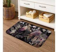 Tapis de bain à séchage rapide avec plumes violettes bohèmes, absorbant, antidérapant, lavable en mousse à mémoire de forme mystique pour salle de bain, toilettes, toilettes, décoratif, 50,8 x 81,3 cm