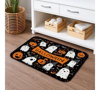 Tapis de bain à séchage rapide Halloween Ghosts - Noir fantaisie - Antidérapant - Absorbant - Lavable - Pour décoration de salle de bain et toilettes - 50,8 x 81,3 cm