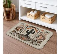 Tapis de bain à séchage rapide motif cactus tribal du sud-ouest absorbant, antidérapant, lavable en flanelle désert, pour salle de bain, toilettes, toilettes, décoration 50,8 x 81,3 cm