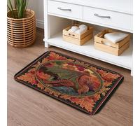Tapis de bain à séchage rapide, motif de dragon d'automne vintage, absorbant, antidérapant, lavable en mousse à mémoire de forme, pour salle de bain, toilettes, toilettes, décoration (50,8 x 81,3 cm)