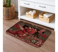 Tapis de bain à séchage rapide motif dragon de Noël fantaisie, absorbant, antidérapant, en flanelle, lavable pour salle de bain, toilettes, toilettes, décoration 50,8 x 81,3 cm