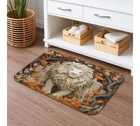 Tapis de bain à séchage rapide, motif feuilles de forêt artistiques, absorbant, antidérapant, lavable en flanelle, pour salle de bains, toilettes, toilettes, 50,8 x 81,3 cm