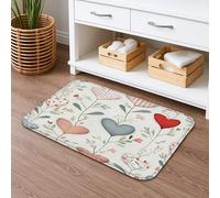 Tapis de bain à séchage rapide, motif floral floral, botanique, absorbant, antidérapant, en flanelle, lavable pour salle de bains et toilettes, 50,8 x 81,3 cm