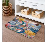 Tapis de bain à séchage rapide motif floral printanier, antidérapant, moderne et vif, en mousse à mémoire de forme, lavable pour salle de bain, toilettes, toilettes, décoration, 50,8 x 81,3 cm