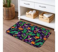 Tapis de bain à séchage rapide, motif floral tropical, oiseau de paradis coloré, absorbant, antidérapant, lavable, pour salle de bain, toilettes, toilettes, 50,8 x 81,3 cm