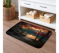 Tapis de bain à séchage rapide - Motif forêt d'automne - Nature sauvage - Absorbant et antidérapant - Lavable - Pour salle de bain et toilettes - 50,8 x 81,3 cm