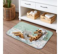 Tapis de bain à séchage rapide motif girafe de la jungle - Tapis de douche absorbant et antidérapant - Lavable - Pour salle de bain et toilettes - 50,8 x 81,3 cm
