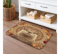 Tapis de bain à séchage rapide motif loutre d'automne rustique vintage faune sauvage, absorbant, antidérapant, lavable en mousse à mémoire de forme, pour décoration de salle de bain et toilettes, 50,8