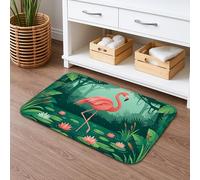 Tapis de bain à séchage rapide, motif oiseaux tropicaux, vert jungle vif, absorbant, antidérapant, lavable, pour salle de bain, toilettes, toilettes, 50,8 x 81,3 cm