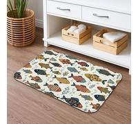 Tapis de bain à séchage rapide motif poissons, motif aquatique coloré, absorbant, antidérapant, tapis de bain décoratif d'été en flanelle lavable pour salle de bain, toilettes, toilettes, 50,8 x 81,3