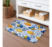 Tapis de bain à séchage rapide motif poissons sous-marins, antidérapant et coloré, en flanelle, lavable pour salle de bain, toilettes, toilettes, décoration 50,8 x 81,3 cm